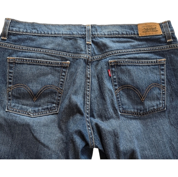 Levi's 515 Mid Rise Blue Denim Cuffed Jean Shorts 16 - Picture 4 of 9